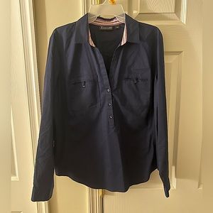 Navy Blue Button Up Blouse